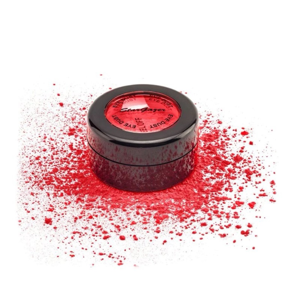 STARGAZER Neon Red Glow in the Dark UV Blacklight Vegan Eyeshadow Powder NEW